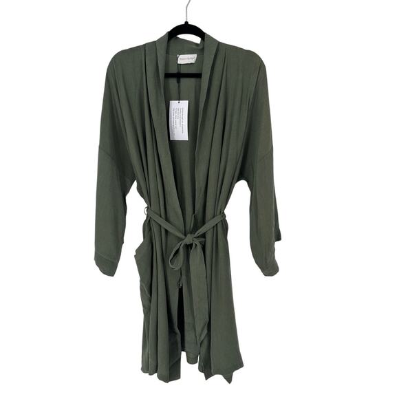 Emilia George maternity robe sustainable green one size NWT cupro dry clean - Picture 1 of 9